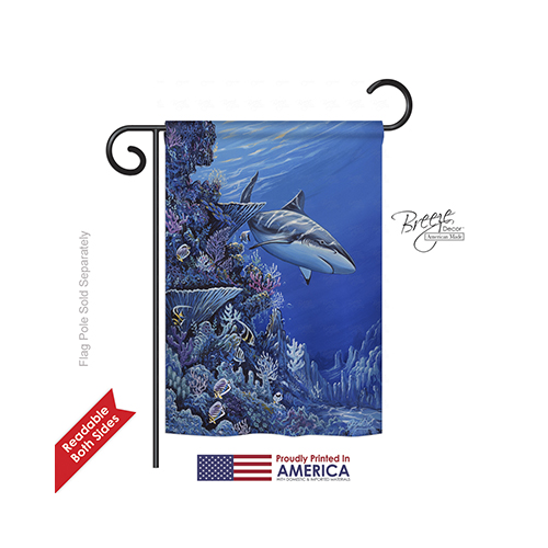 Beach & Nautical Shark Reef 2-Sided Impression Garden Flag - 13 x 18.5 in.
