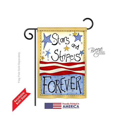 61005 Patriotic Stars & Stripes 2-Sided Impression Garden Flag