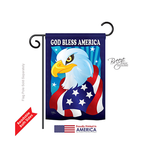 61051 Patriotic Freedom Eagle 2-Sided Impression Garden Flag - 13 x 18.5 in.