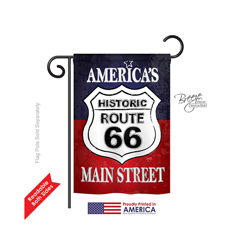 61059 Patriotic Route 66 2-Sided Impression Garden Flag - 13 x 18.5 in.