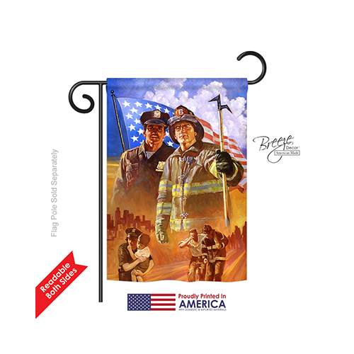 61065 Patriotic Heroes 2-Sided Impression Garden Flag