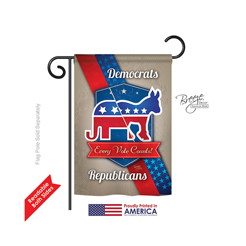 61069 Patriotic Every Vote Counts 2-Sided Impression Garden Flag - 13 x 18.5 in.