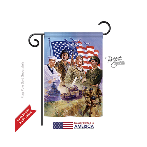 61072 Historic The Armed Forces 2-Sided Impression Garden Flag - 13 x 18.5 in.