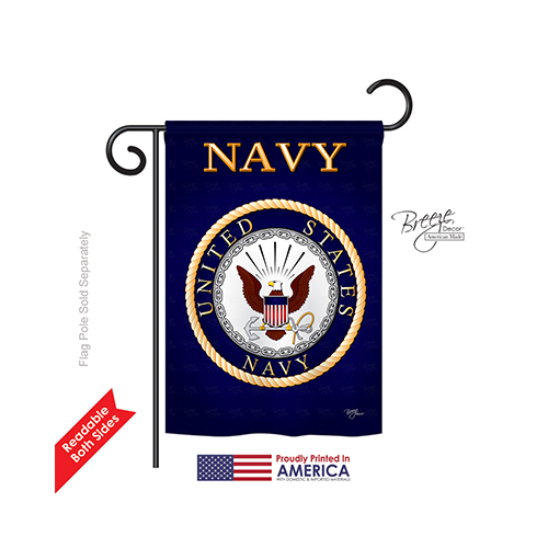 58058 Military Navy 2-Sided Impression Garden Flag - 13 x 18.5 in.