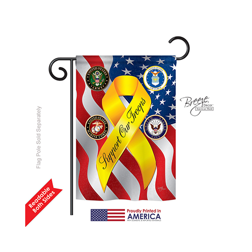 58060 Military Support Our Troops Freedom 2-Sided Impression Garden Flag - 13 x 18.5 in.