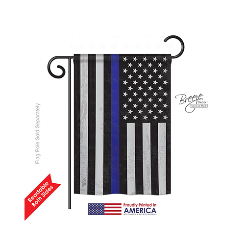 58382 Military US Blue Stripe 2-Sided Impression Garden Flag - 13 x 18.5 in.