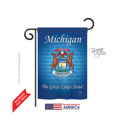 58105 States Michigan 2-Sided Impression Garden Flag - 13 x 18.5 in.
