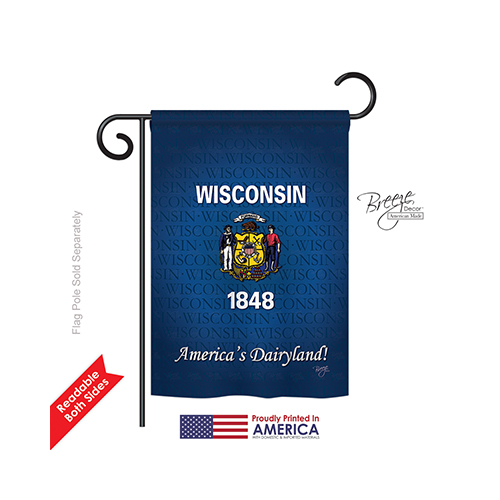 58108 States Wisconsin 2-Sided Impression Garden Flag - 13 x 18.5 in.