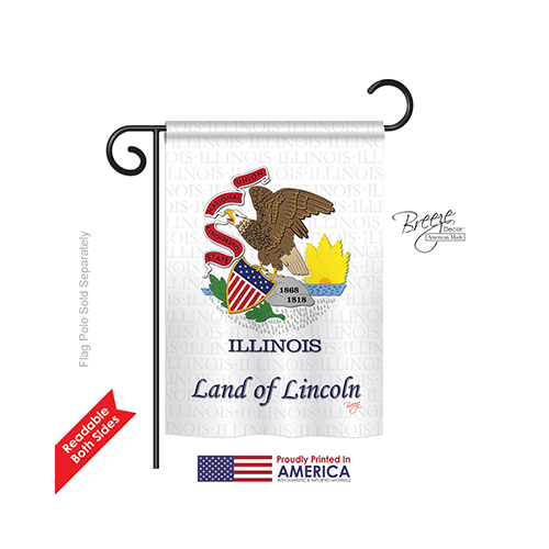 58113 States Illinois 2-Sided Impression Garden Flag - 13 x 18.5 in.
