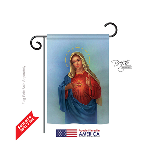 53051 Sacred Heart Mary 2-Sided Impression Garden Flag
