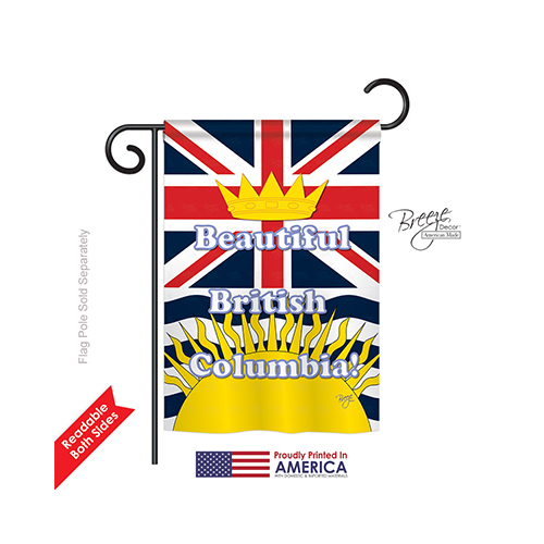58164 Canada Provinces British Columbia 2-Sided Impression Garden Flag - 13 x 18.5 in.