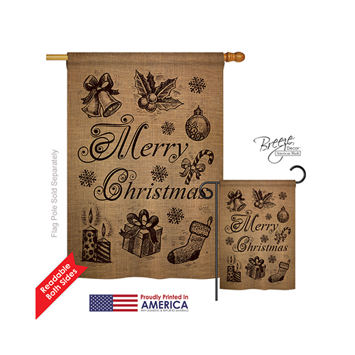 14107 Christmas Favorite Things 2-Sided Vertical Impression House Flag - 28 x 40 in.