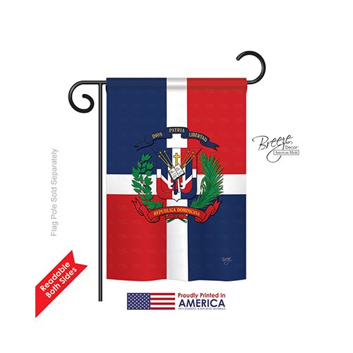 58156 Dominican Republic 2-Sided Impression Garden Flag - 13 x 18.5 in.