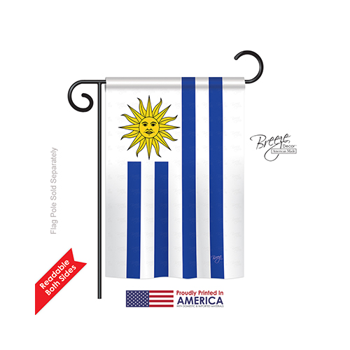 58162 Uruguay 2-Sided Impression Garden Flag - 13 x 18.5 in.