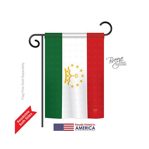 58276 Tajikistan 2-Sided Impression Garden Flag - 13 x 18.5 in.