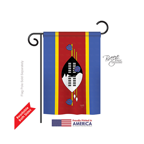 58289 Swaziland 2-Sided Impression Garden Flag - 13 x 18.5 in.