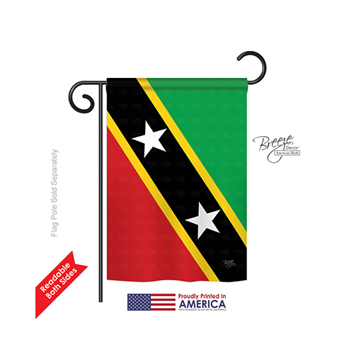58345 Saint Kitts & Nevis 2-Sided Impression Garden Flag - 13 x 18.5 in.