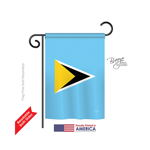 58346 Saint Lucia 2-Sided Impression Garden Flag - 13 x 18.5 in.
