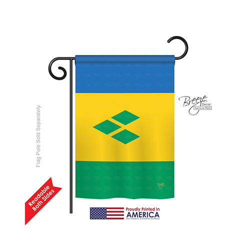 58347 Saint Vincent & Grenadines 2-Sided Impression Garden Flag - 13 x 18.5 in.