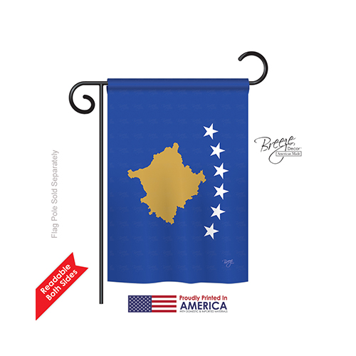58373 Kosovo 2-Sided Impression Garden Flag - 13 x 18.5 in.