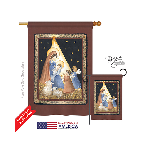 14091 Nativity The Lord is Born 2-Sided Vertical Impression House Flag - 28 x 40 in.
