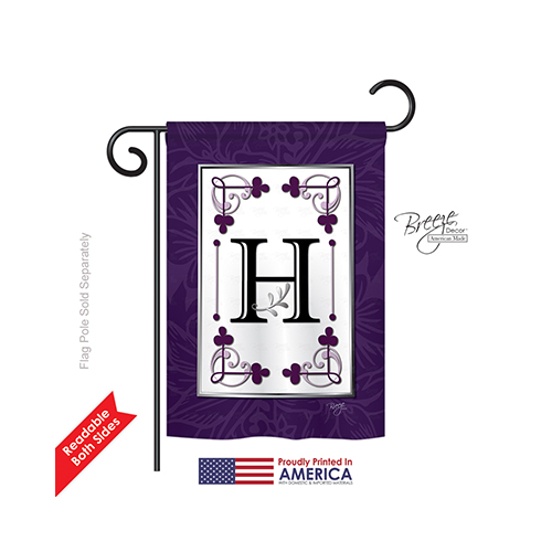 80008 Classic H Monogram 2-Sided Impression Garden Flag - 13 x 18.5 in.
