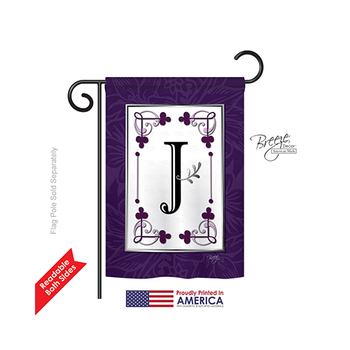80010 Classic J Monogram 2-Sided Impression Garden Flag - 13 x 18.5 in.