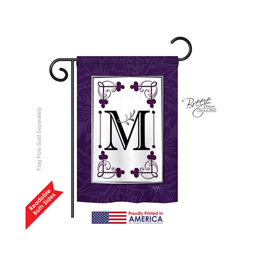 80013 Classic M Monogram 2-Sided Impression Garden Flag - 13 x 18.5 in.