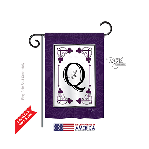 80017 Classic Q Monogram 2-Sided Impression Garden Flag - 13 x 18.5 in.