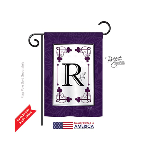 80018 Classic R Monogram 2-Sided Impression Garden Flag - 13 x 18.5 in.
