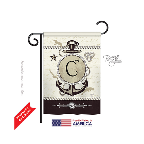 80185 Nautical C Monogram 2-Sided Impression Garden Flag - 13 x 18.5 in.