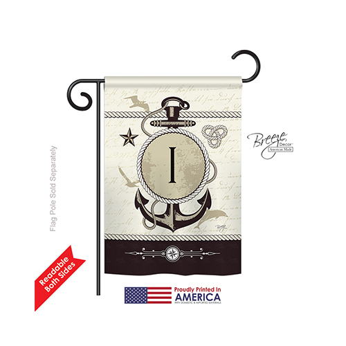 80191 Nautical I Monogram 2-Sided Impression Garden Flag - 13 x 18.5 in.