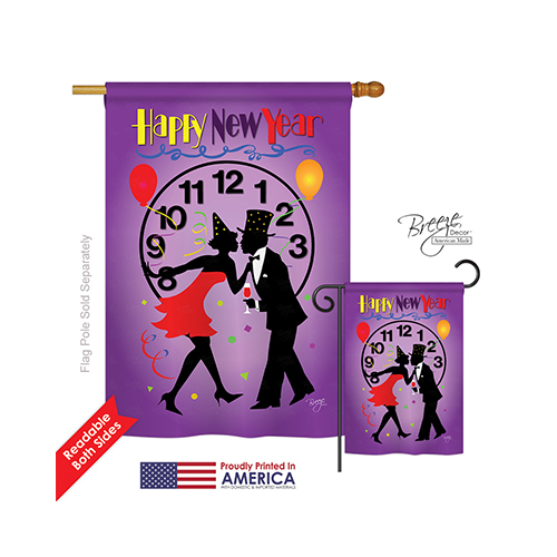 16001 New Year 2-Sided Vertical Impression House Flag - 28 x 40 in.