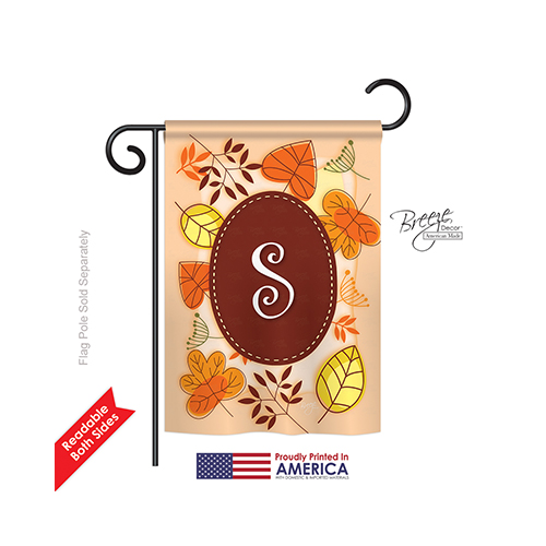 80045 Autumn S Monogram 2-Sided Impression Garden Flag