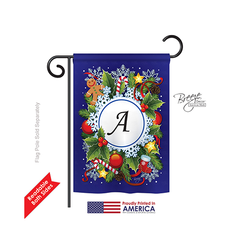 80079 Winter A Monogram 2-Sided Impression Garden Flag - 13 x 18.5 in.