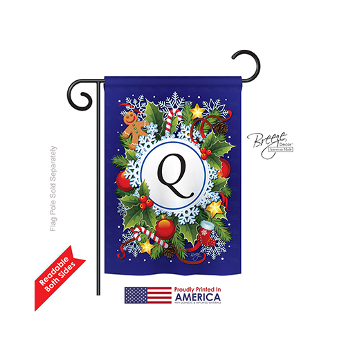 80095 Winter Q Monogram 2-Sided Impression Garden Flag
