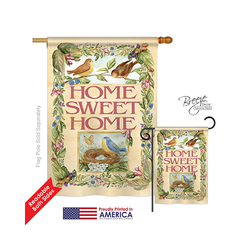 00048 Welcome BirdsSPringtime 2-Sided Vertical Impression House Flag - 28 x 40 in.