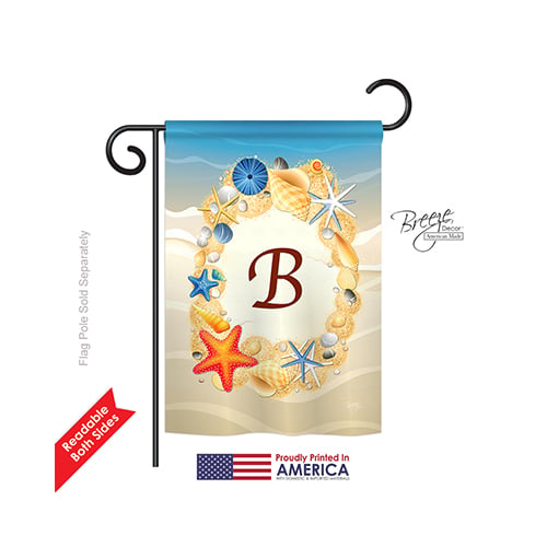 80158 Summer B Monogram 2-Sided Impression Garden Flag - 13 x 18.5 in.