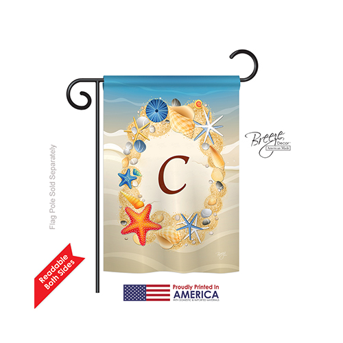 80159 Summer C Monogram 2-Sided Impression Garden Flag