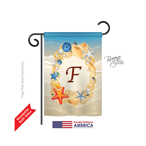 80162 Summer F Monogram 2-Sided Impression Garden Flag