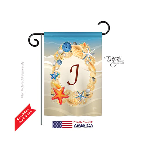 80166 Summer J Monogram 2-Sided Impression Garden Flag - 13 x 18.5 in.