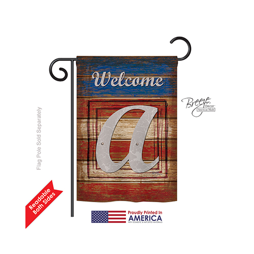 80105 Patriotic A Monogram 2-Sided Impression Garden Flag - 13 x 18.5 in.