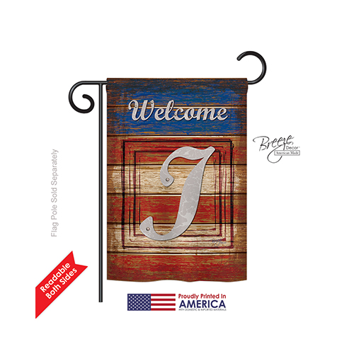 80113 Patriotic I Monogram 2-Sided Impression Garden Flag - 13 x 18.5 in.