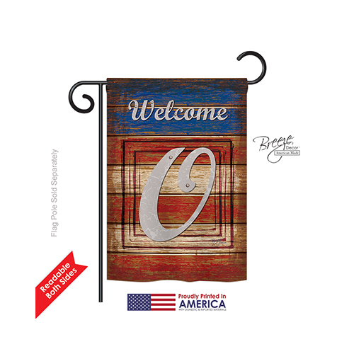 80119 Patriotic O Monogram 2-Sided Impression Garden Flag - 13 x 18.5 in.