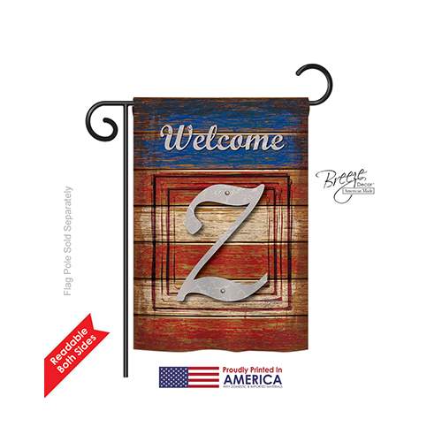 80130 Patriotic Z Monogram 2-Sided Impression Garden Flag - 13 x 18.5 in.