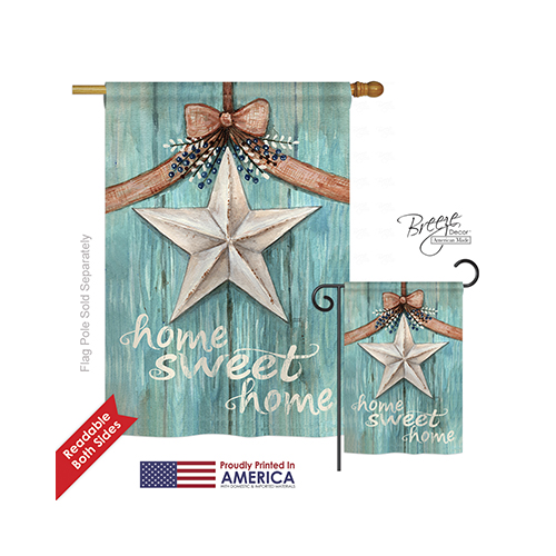00067 Welcome White Barn Star 2-Sided Vertical Impression House Flag - 28 x 40 in.