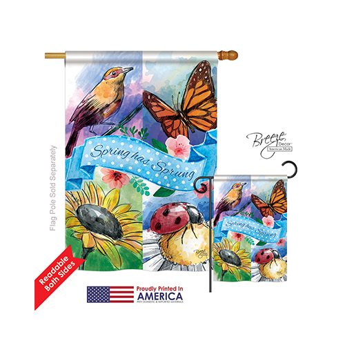04085 Floral Spring Has Sprung 2-Sided Vertical Impression House Flag - 28 x 40 in.