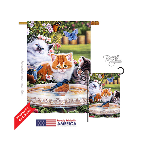 10071 Pets Splashing Up Some Fun 2-Sided Vertical Impression House Flag - 28 x 40 in.