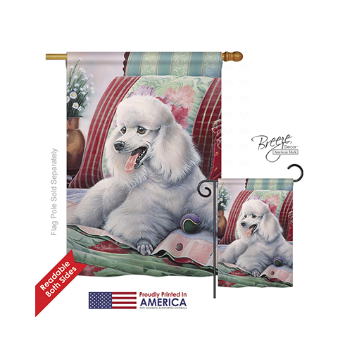 10093 Pets Poodle 2-Sided Vertical Impression House Flag - 28 x 40 in.