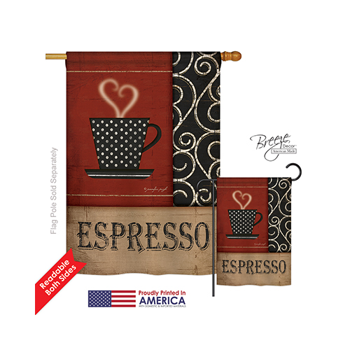 17026 Espresso 2-Sided Vertical Impression House Flag - 28 x 40 in.